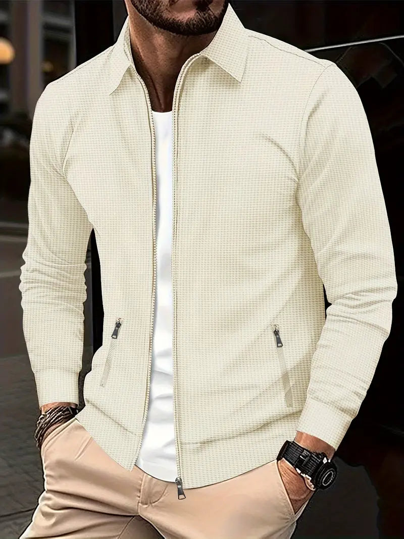 Ethan | Men's Zip-Up Shirt Jacket | Waffle Knit · PNY