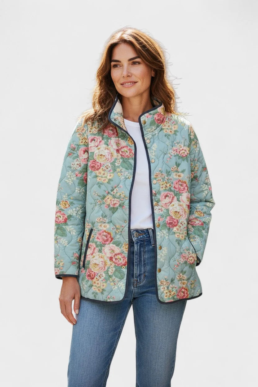 Evelyn | Women's Quilted Jacket | Floral Print · PNY