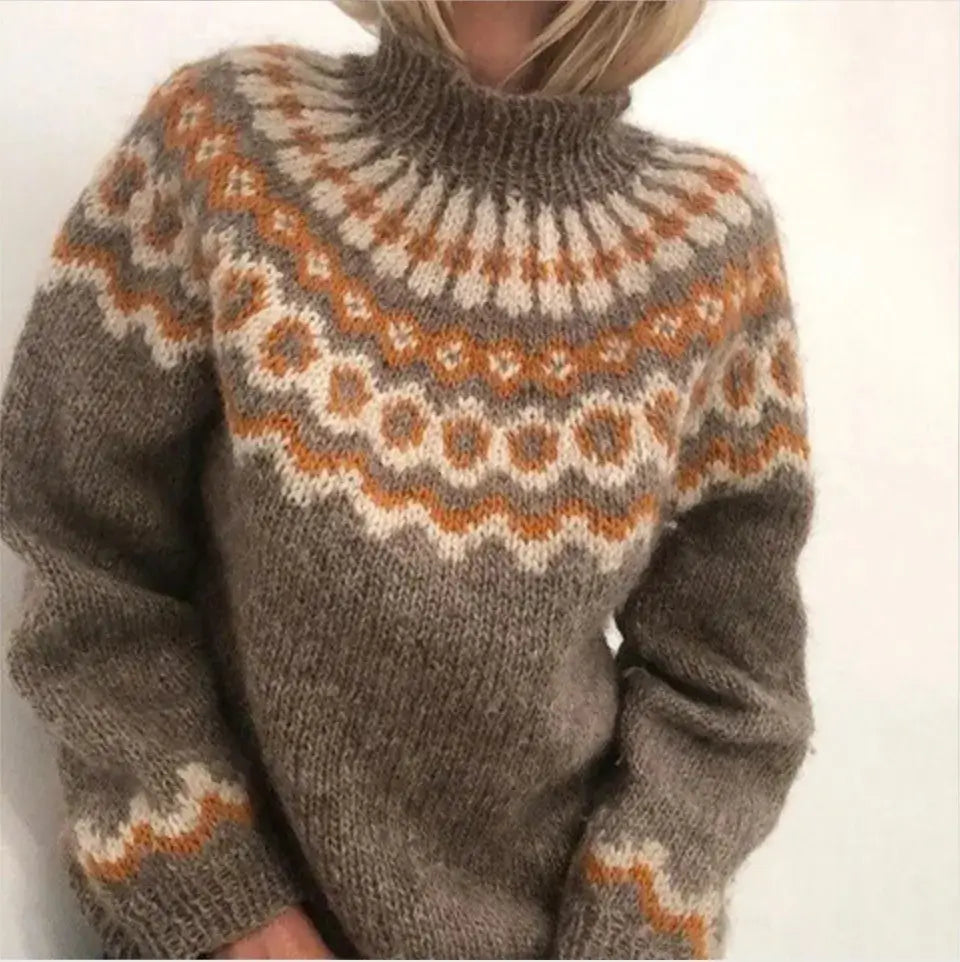 Freya | Women's Turtleneck Sweater | Fair Isle Knit · PNY