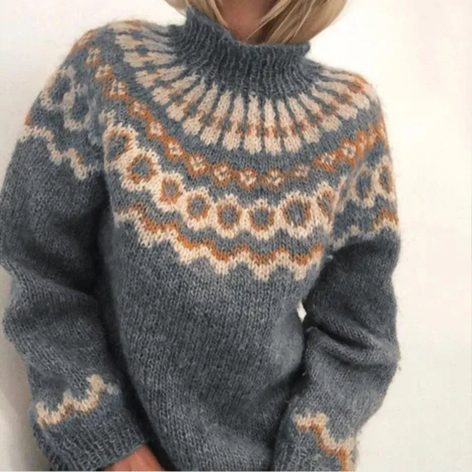 Freya | Women's Turtleneck Sweater | Fair Isle Knit · PNY