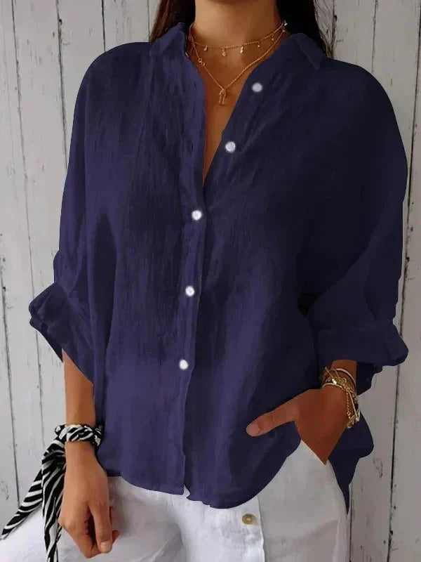 Grace | Women's Oversized Blouse | Button-Up Linen · PNY