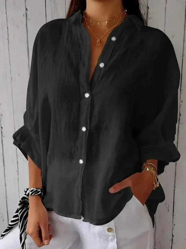 Grace | Women's Oversized Blouse | Button-Up Linen · PNY