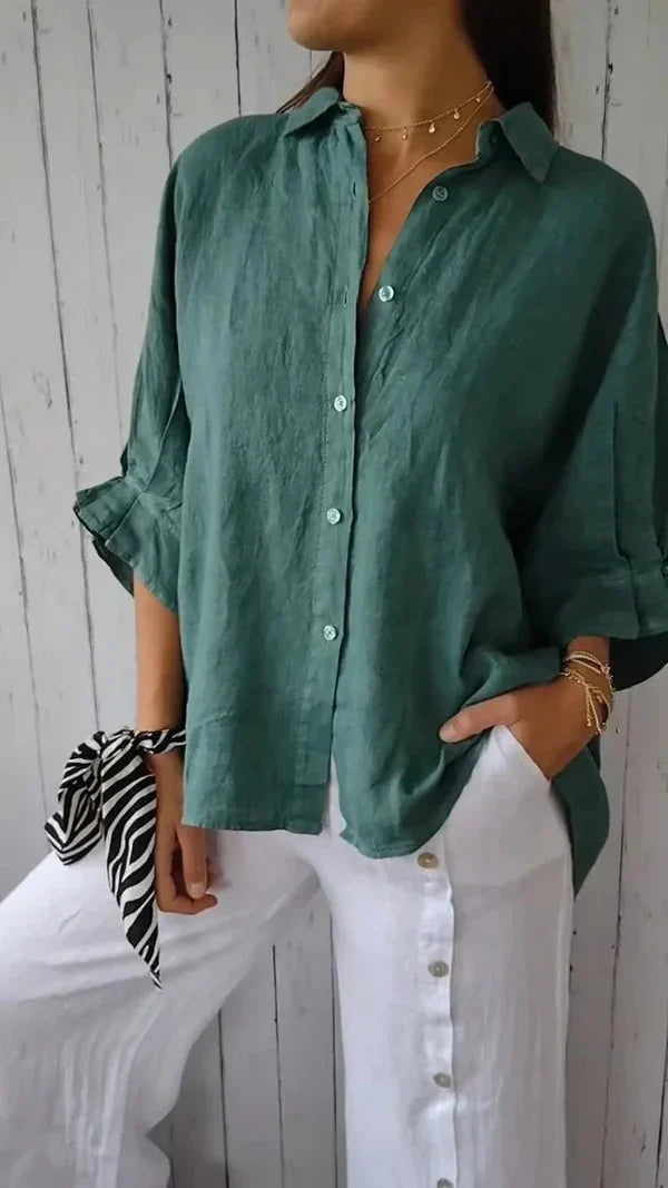 Grace | Women's Oversized Blouse | Button-Up Linen · PNY