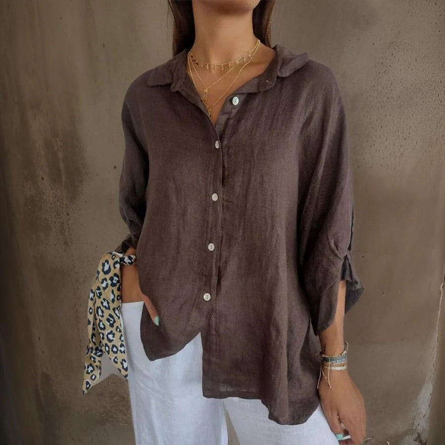 Grace | Women's Oversized Blouse | Button-Up Linen · PNY