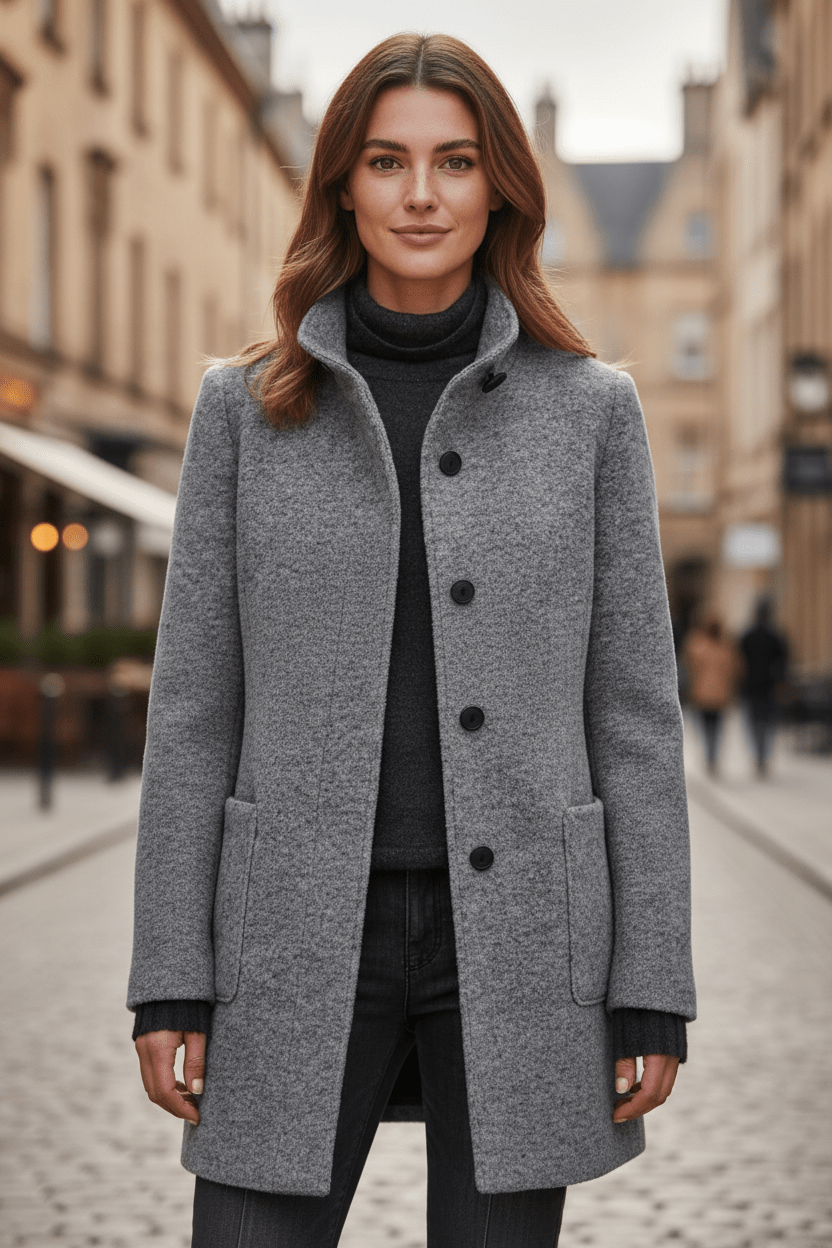 Grace | Women's Stand-Collar Coat | Button Front · PNY