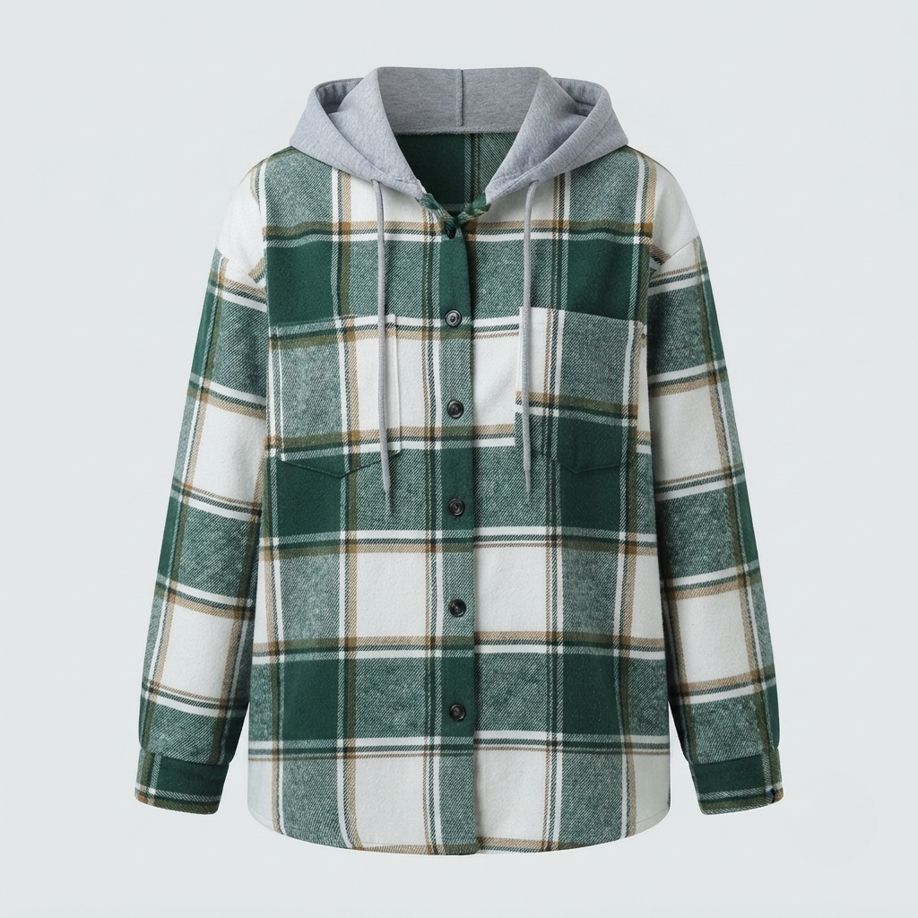 Hailey | Women's Hooded Shacket | Plaid Flannel · PNY