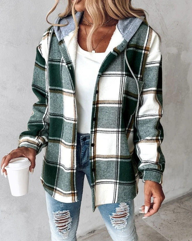 Hailey | Women's Hooded Shacket | Plaid Flannel · PNY