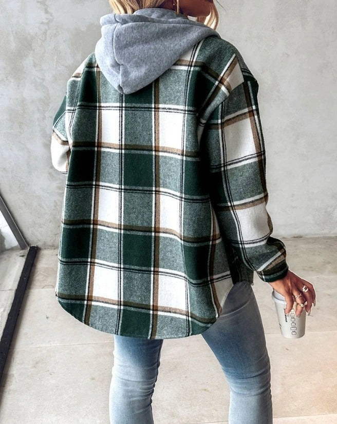 Hailey | Women's Hooded Shacket | Plaid Flannel · PNY