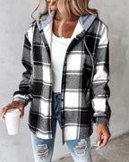 Hailey | Women's Hooded Shacket | Plaid Flannel · PNY