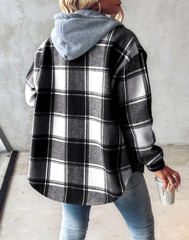 Hailey | Women's Hooded Shacket | Plaid Flannel · PNY