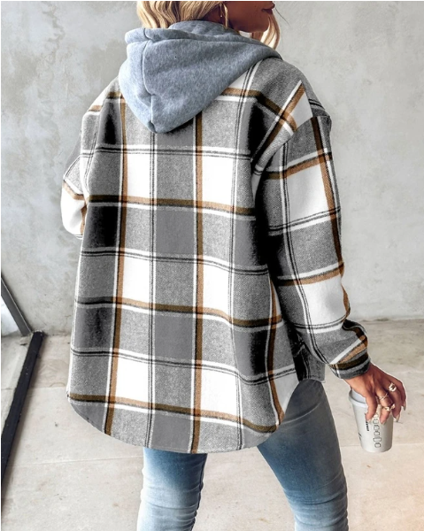 Hailey | Women's Hooded Shacket | Plaid Flannel · PNY