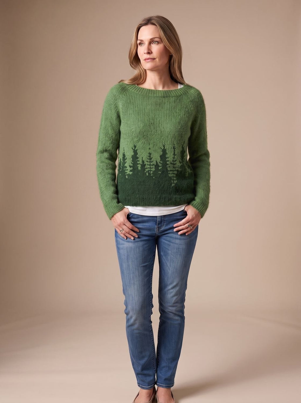 Hannah | Women's Crewneck Sweater | Fair Isle · PNY