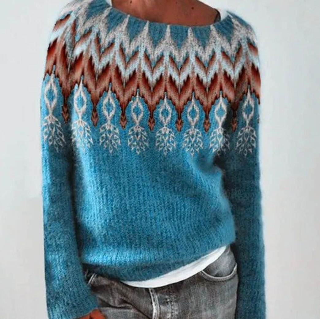Hannah | Women's Crewneck Sweater | Fair Isle · PNY
