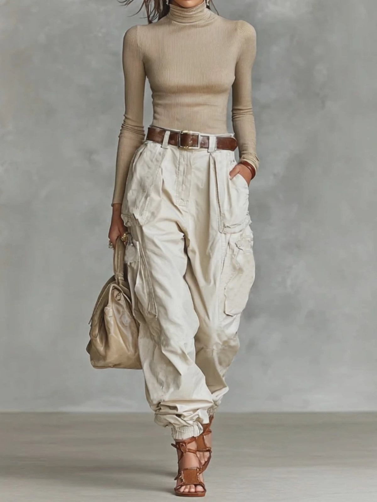 Harper | Women's Baggy Cargo Pants | Cinched Ankle · PNY