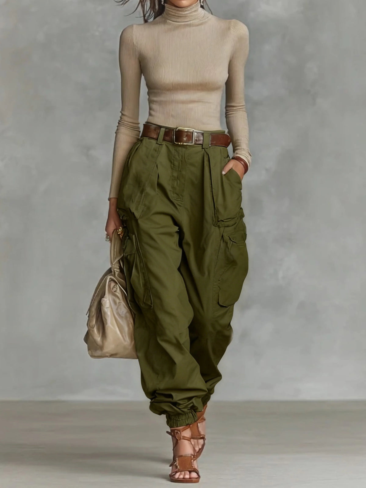 Harper | Women's Baggy Cargo Pants | Cinched Ankle · PNY
