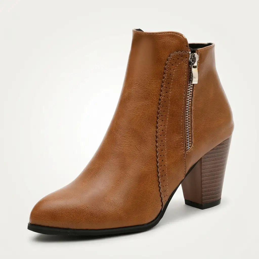 Harper | Women's Block-Heel Ankle Boots | Side Zip · PNY