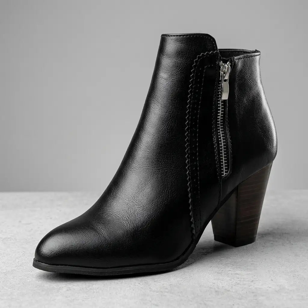 Harper | Women's Block-Heel Ankle Boots | Side Zip · PNY