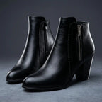 Harper | Women's Block-Heel Ankle Boots | Side Zip · PNY
