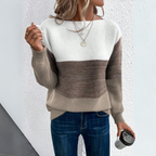 Harper | Women's Boat-Neck Sweater | Color Block · PNY