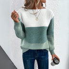 Harper | Women's Boat-Neck Sweater | Color Block · PNY