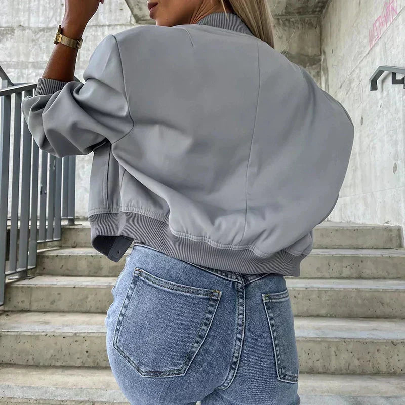 Harper | Women's Bomber Jacket | Flap Pockets · PNY