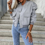 Harper | Women's Bomber Jacket | Flap Pockets · PNY