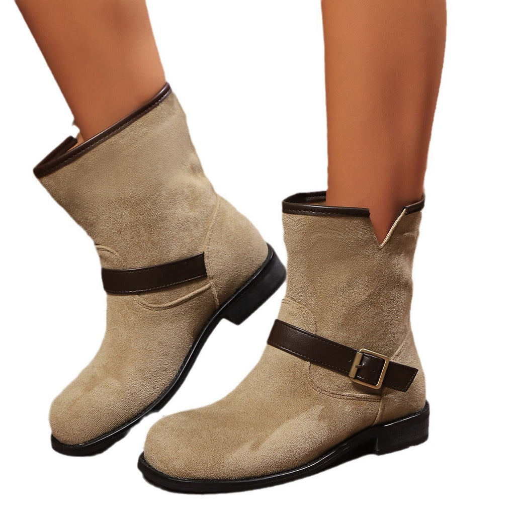 Harper | Women's Buckle Ankle Boots | Suede · PNY