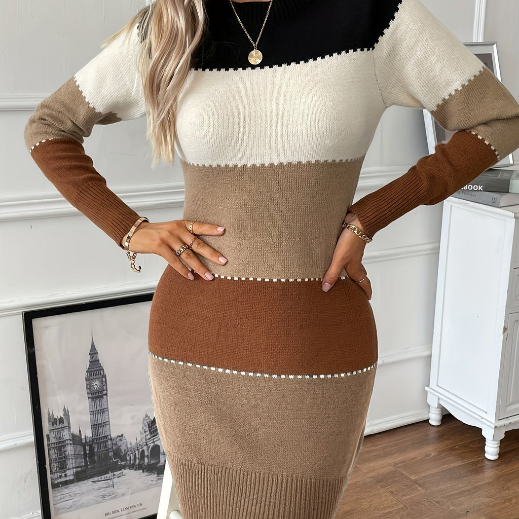 Harper | Women's Colorblock Sweater Dress | Bodycon Fit · PNY