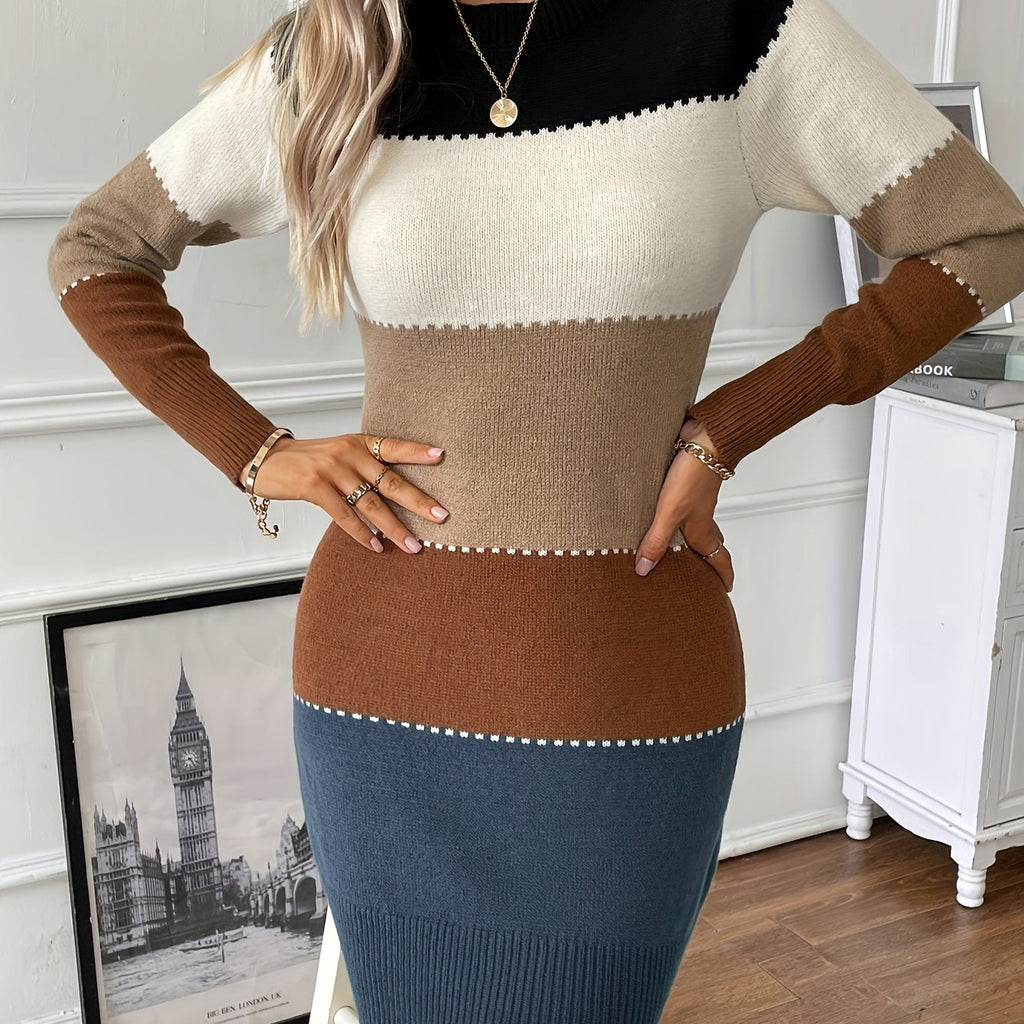 Harper | Women's Colorblock Sweater Dress | Bodycon Fit · PNY