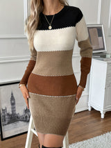 Harper | Women's Colorblock Sweater Dress | Bodycon Fit