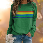 Harper | Women's Crewneck Sweatshirt | Rainbow Stripe · PNY