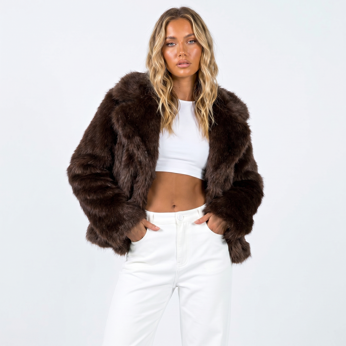 Harper | Women's Cropped Jacket | Faux-Fur · PNY