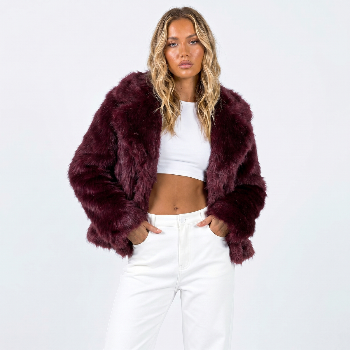 Harper | Women's Cropped Jacket | Faux-Fur · PNY