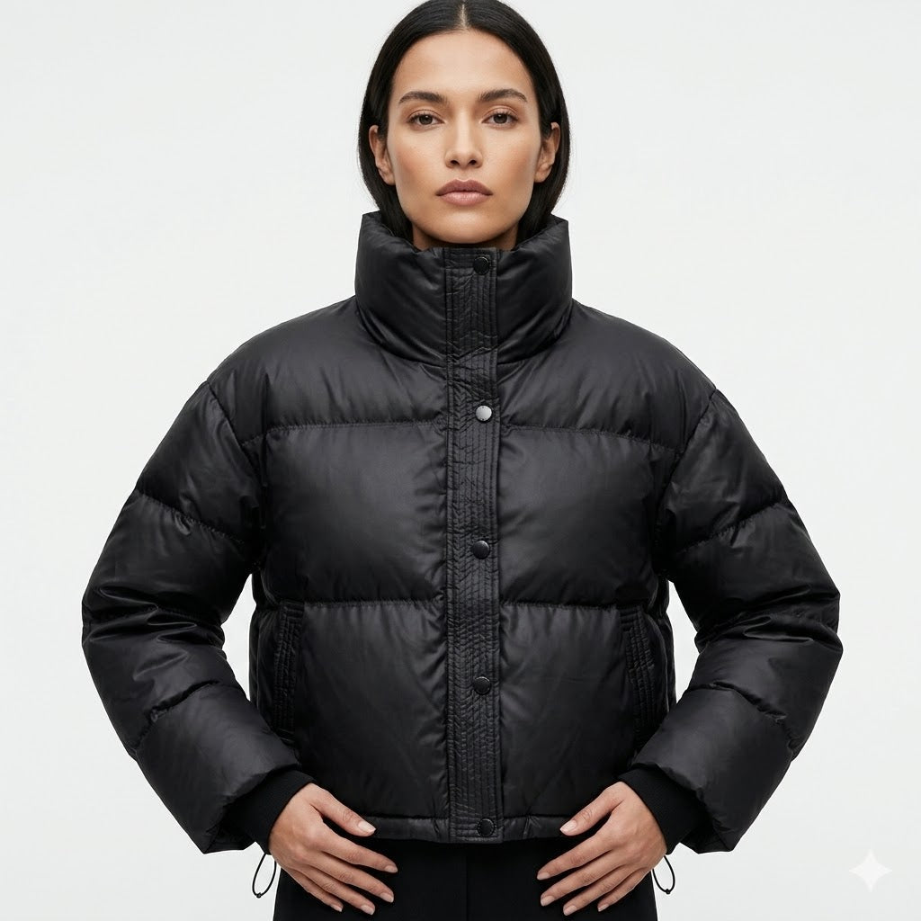 Harper | Women's Cropped Puffer Jacket | Snap Front · PNY