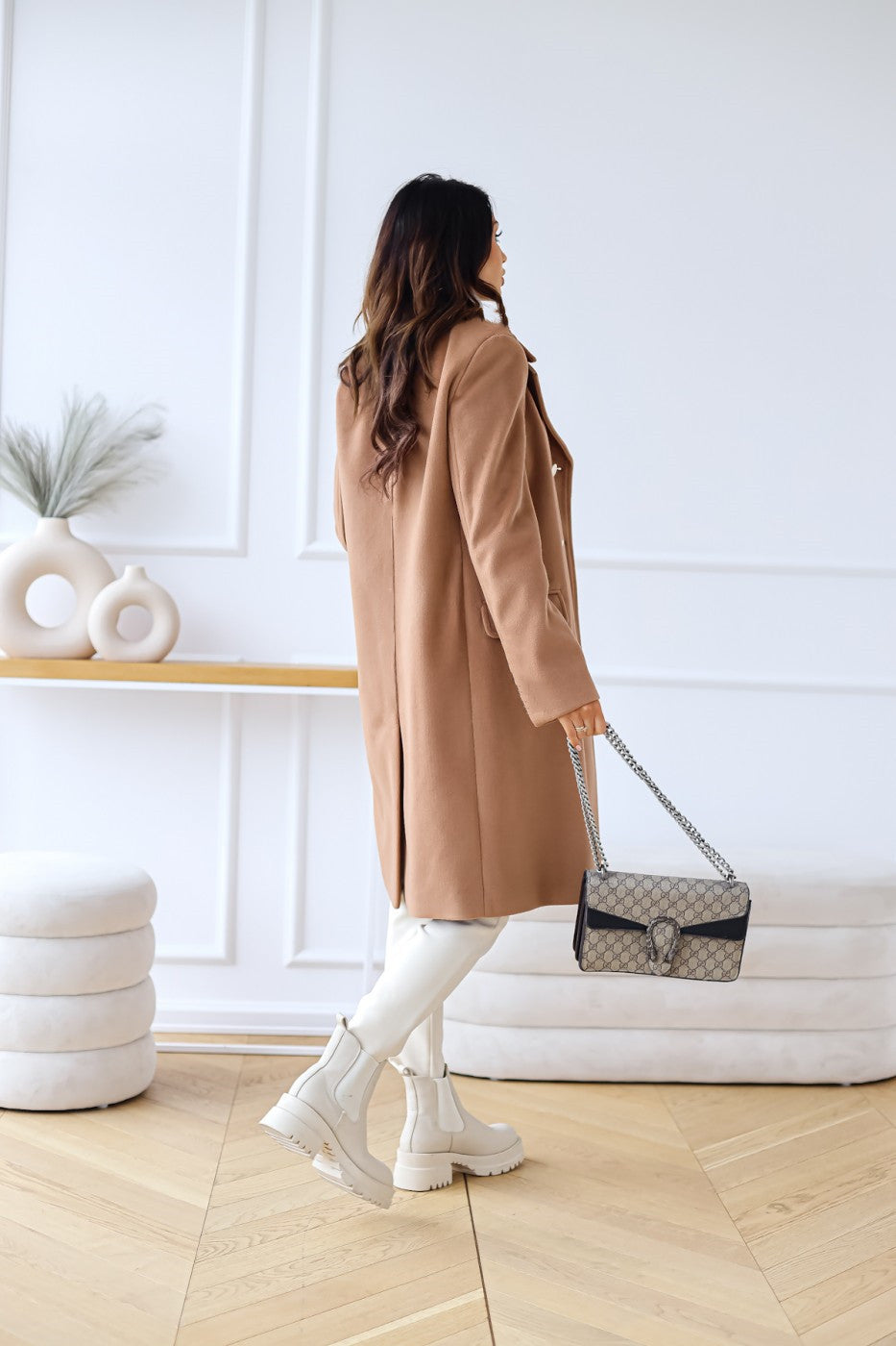 Harper | Women's Double-Breasted Coat | Gold Buttons · PNY