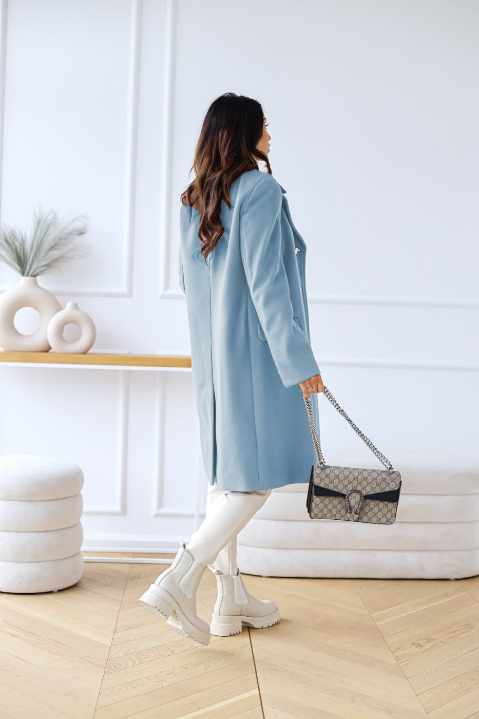 Harper | Women's Double-Breasted Coat | Gold Buttons · PNY