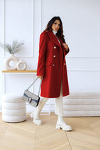 Harper | Women's Double-Breasted Coat | Gold Buttons · PNY