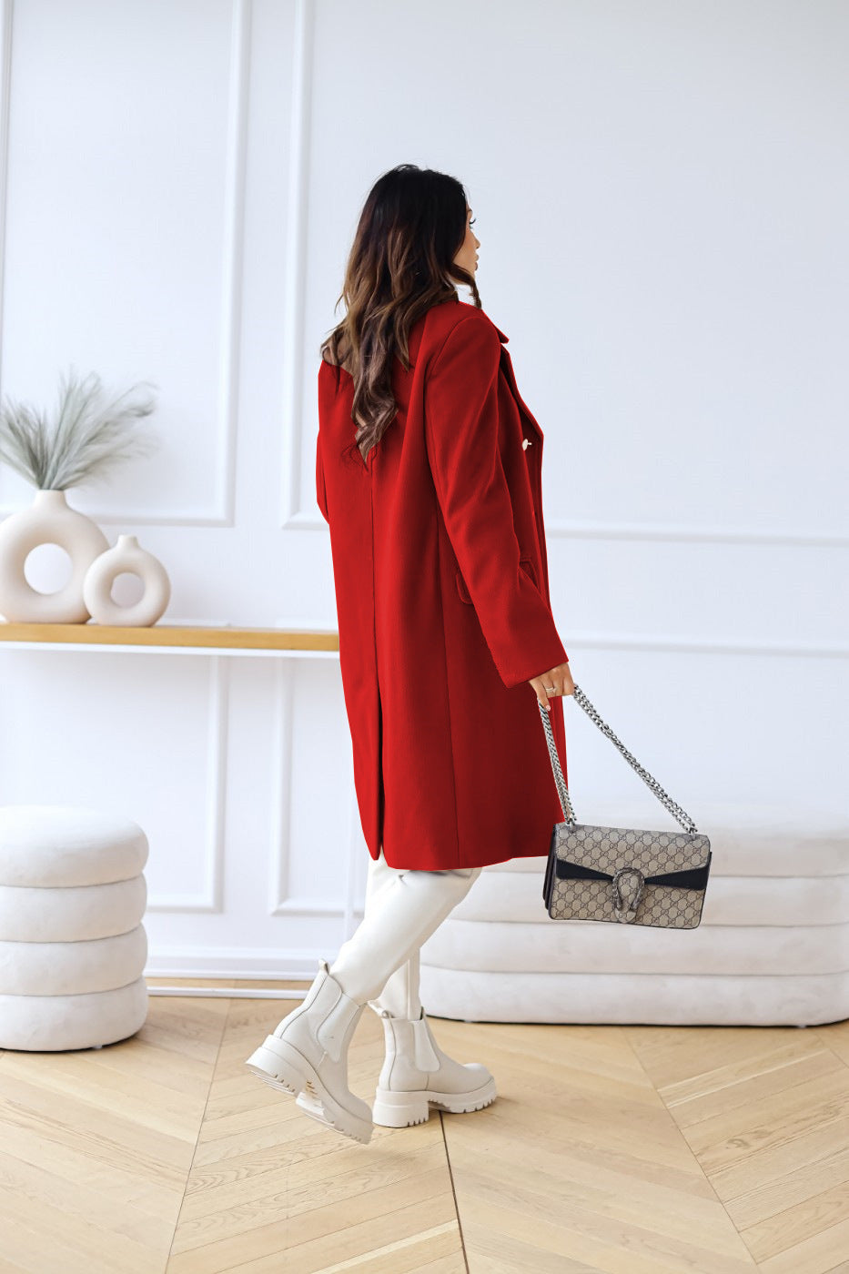 Harper | Women's Double-Breasted Coat | Gold Buttons · PNY