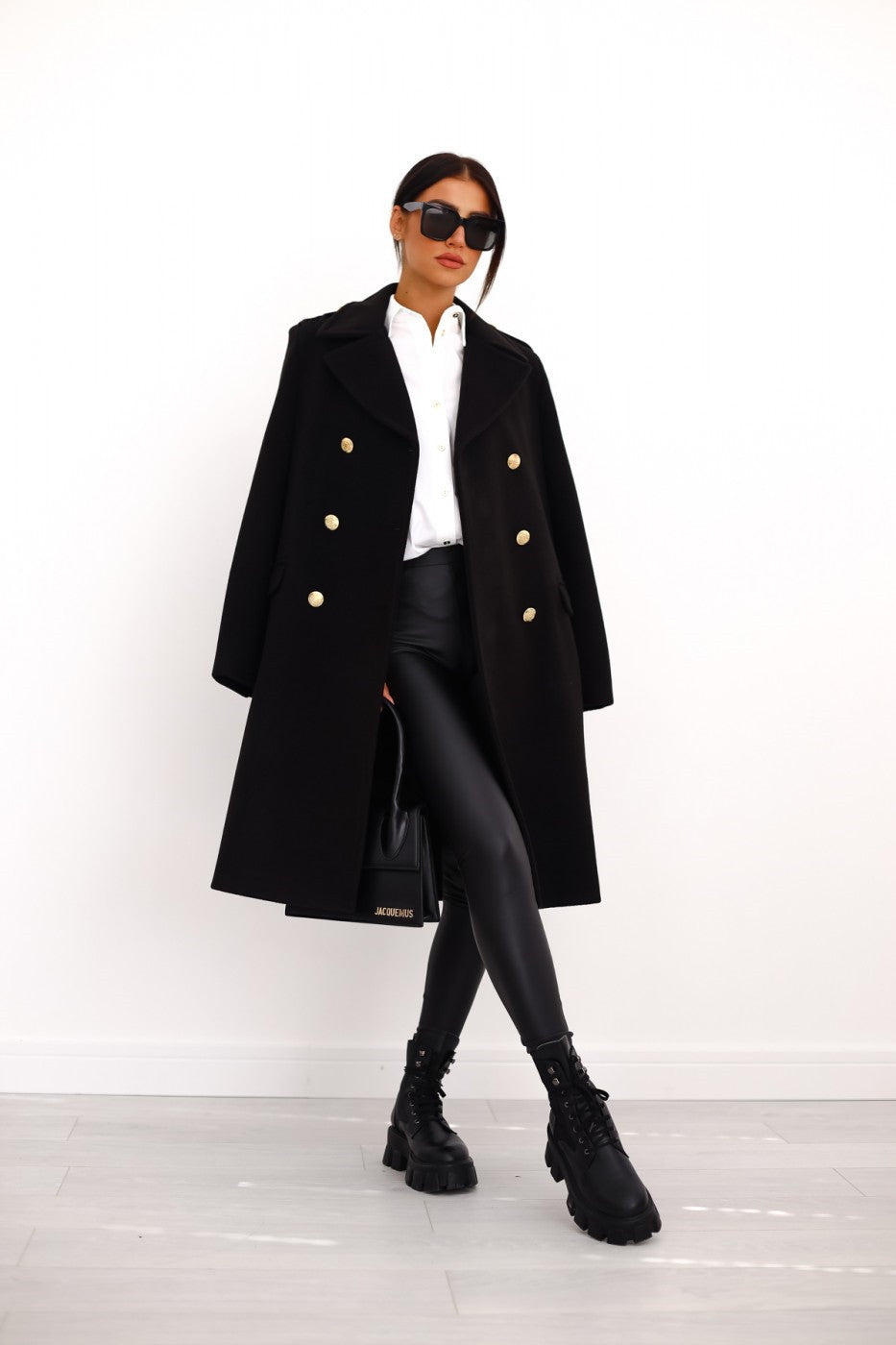 Harper | Women's Double-Breasted Coat | Gold Buttons · PNY
