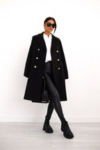 Harper | Women's Double-Breasted Coat | Gold Buttons · PNY