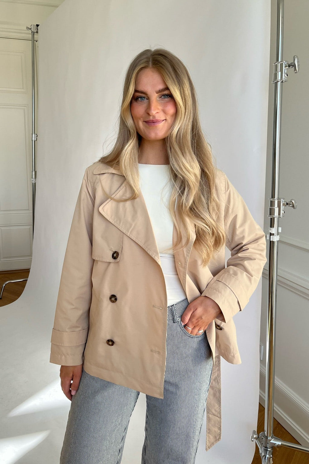 Harper | Women's Double-Breasted Trench Coat | Short · PNY