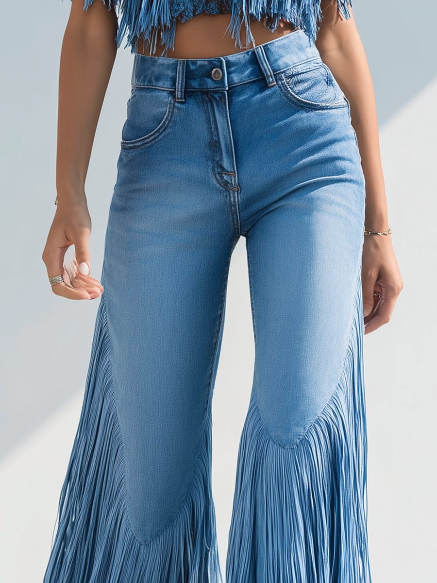 Harper | Women's Flared Jeans | Fringe Trim · PNY