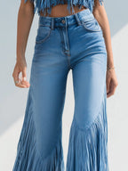 Harper | Women's Flared Jeans | Fringe Trim · PNY