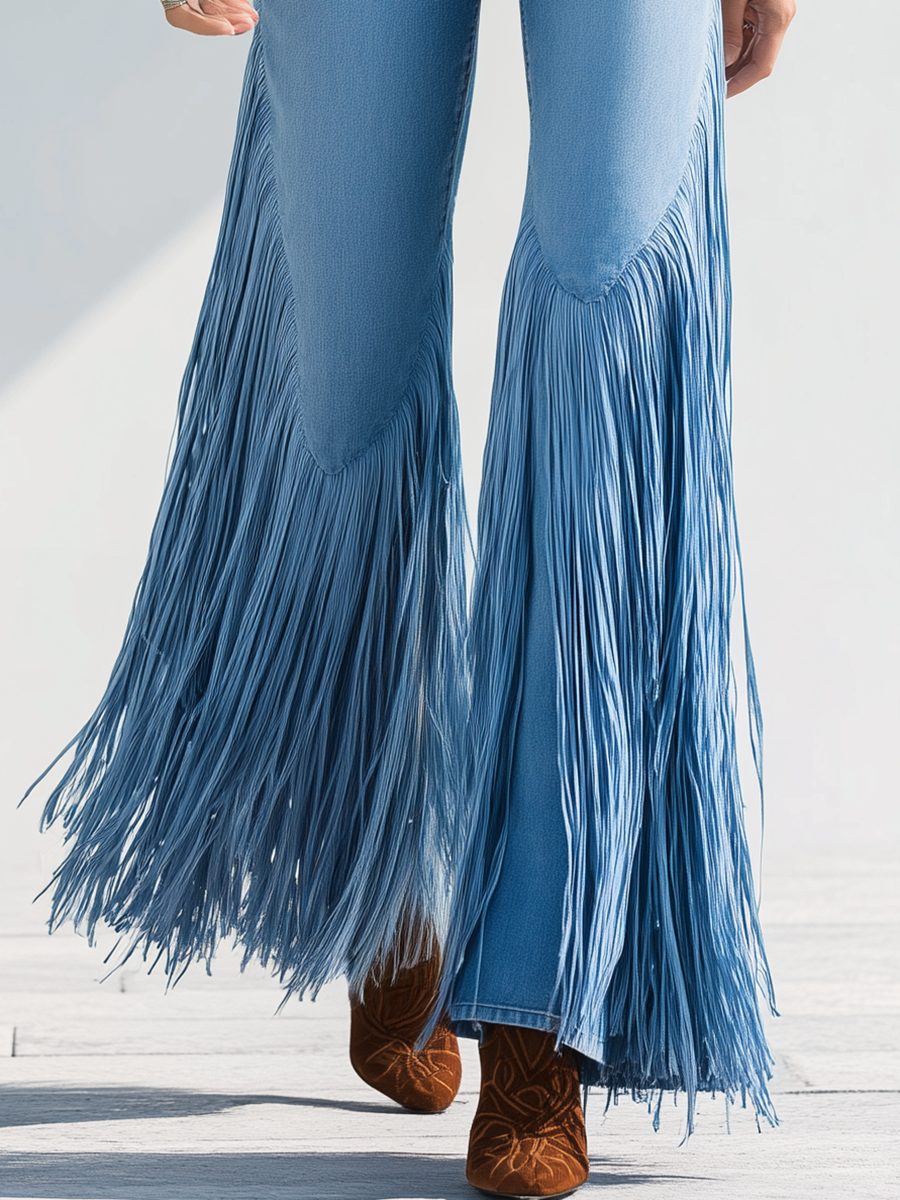 Harper | Women's Flared Jeans | Fringe Trim · PNY
