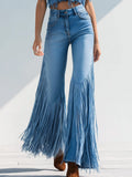 Harper | Women's Flared Jeans | Fringe Trim