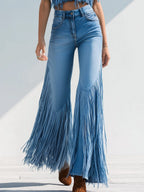 Harper | Women's Flared Jeans | Fringe Trim · PNY