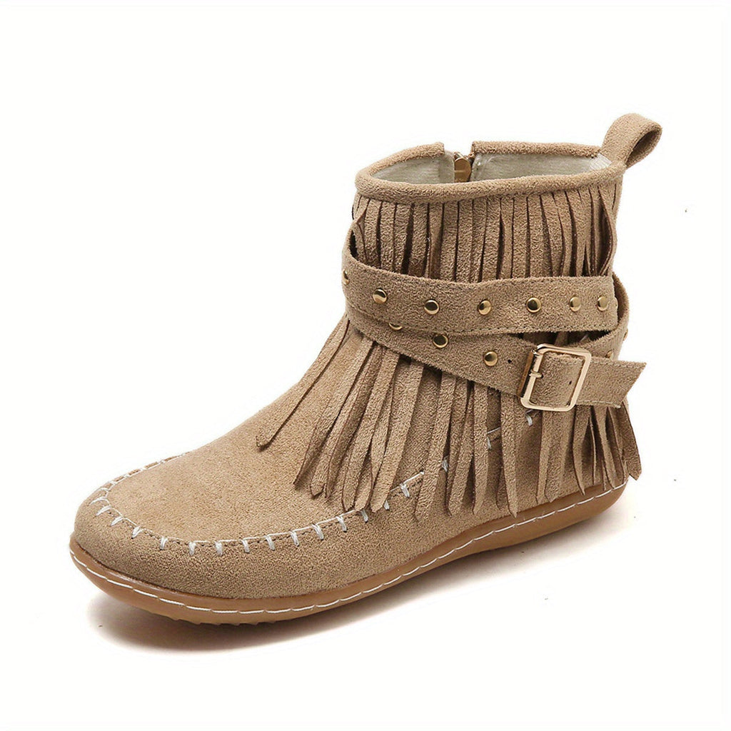 Harper | Women's Fringe Ankle Boots | Side Zip · PNY