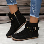 Harper | Women's Fringe Ankle Boots | Side Zip · PNY