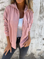 Harper | Women's Hooded Jacket | Corduroy Zip-Up · PNY