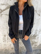 Harper | Women's Hooded Jacket | Corduroy Zip-Up · PNY